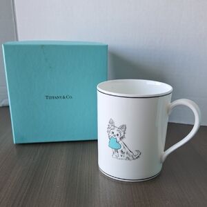 Tiffany & Co. Yorkie Blue Heart Mug  Retired Rare